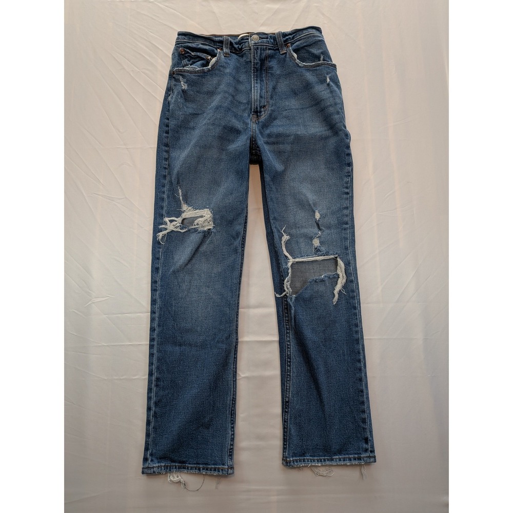 Abercrombie & Fitch Curve Love Ultra High Rise Ankle Straight Jeans 26 - Picture 1 of 11